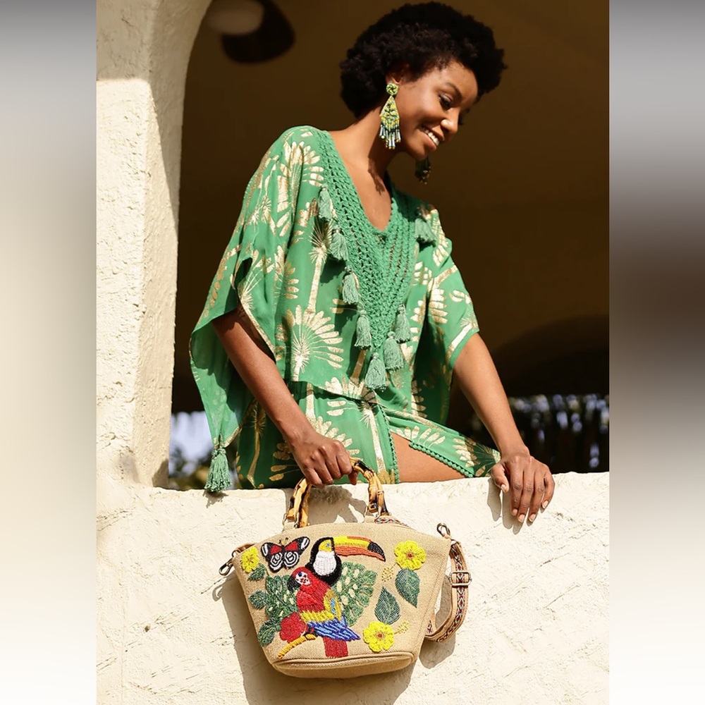 Beaded Toucan Macau Garden Mini Tote - Picture 6 of 7
